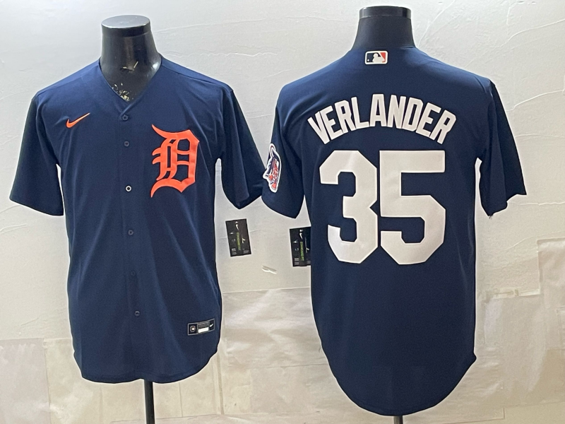 Men Detroit Tigers #35 Verlander blue Game Nike MLB Jersey032100104